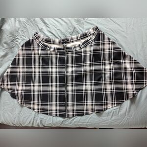 Plus size plaid pattern skirt with pockets